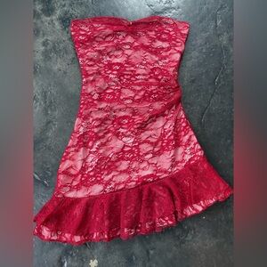 Red Lace Mini Dress
